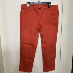 NEW Chicos Red Orange Colored Denim